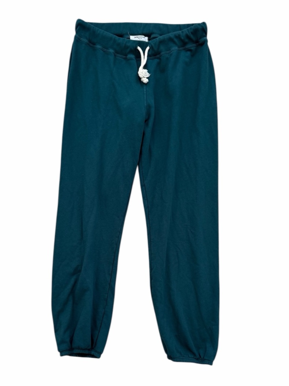Perfect White Tee Michelle Cotton Fleece Sweatpants Teal Blue Green Size Large